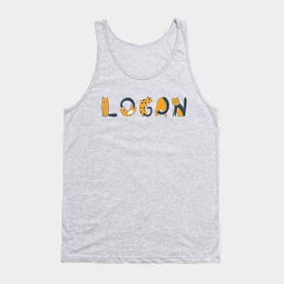 Logan | Girl Name | Cat Lover | Cat Illustration Tank Top